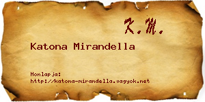 Katona Mirandella névjegykártya